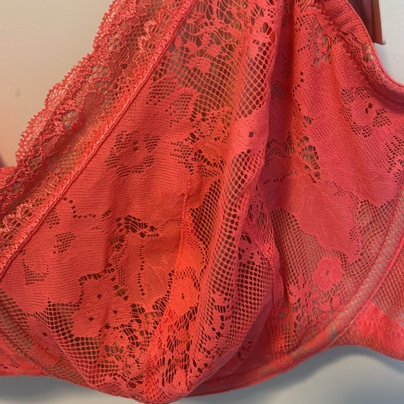 New Lane Bryant coral lace bra 42DD - Picture 2 of 5